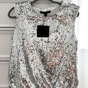 Marc New York silver  sequin blouse.